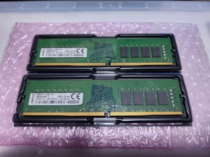 【中古品】Kingston/Micron DDR4-2666MHz 32GB (16GB×2枚キット) 動作確認済み デスクトップ用