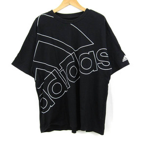 アディダス 半袖Tシャツ ビッグロゴT スポーツウエア 大きいサイズ メンズ Oサイズ 黒×白 adidas
