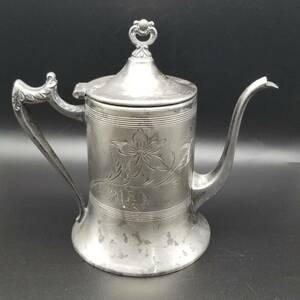 米国 ヴィンテージ Sheffield silver plate シルバーメッキ ティーポット 銀メッキ 彫金 フローラルデザイン ヴィクトリアスタイル 紅茶