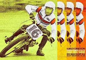 A2ポスター★1972 Harley Davidson Sweeps Atlanta （42cm×59.4cm）★ハーレーダビッドソン/AMA/XR750/ダートトラック/オフロード