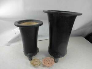 陶器製　ラン鉢　　大　中　　２個ペアー　格安品