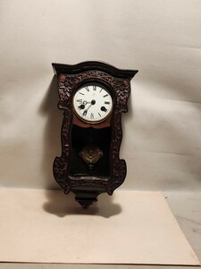振り子時計 ゼンマイ レトロ ユンハンス社製掛時計　アンティーク 掛け時計 柱時計