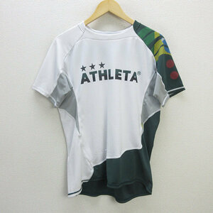 G■アスレタ/ATHLETA Tシャツ/フットサル トレーニングウエア【L】白緑/men