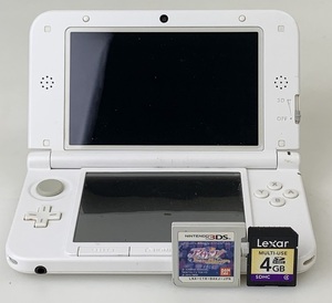 【1円出品】K2623 任天堂 NINTENDO 3DS LL SPR-001 ホワイト アイカツ SDHC 4GB 動作確認済み 初期化済み ソフト SDHCカードあり