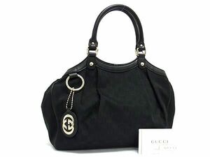 1円 ■極美品■ GUCCI グッチ 211944 493492 スーキー GG柄 GGキャンバス×レザー ハンドバッグ トート レディース ブラック系 FA3781