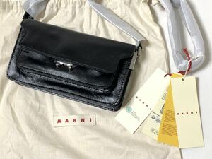 新品《 MARNI マルニ 》TRUNK SOFT E/W BAG / トランク ソフト EW バッグ / ショルダーバッグ レザー ブラック BLACK 財布 ウォレット