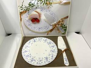 営0603−165 9071 NARUMI ナルミ ケーキサーバーセット BONE CHINA 花柄 未使用品