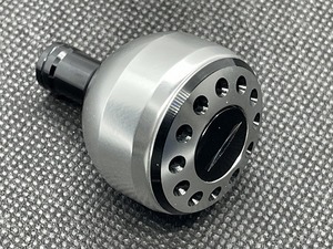 ★送料無料★アルミカスタムパワーハンドルノブ 32mm シルバーブラック ダイワシマノ取付可 ツインパワー ヴァンキッシュ エクスセンス