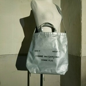 COMME des GARCONS HOMME PLUS 02AW 塩ビ ニュースペーパーバッグ 2002AW コムデギャルソンオム SEE IT WEAR IT 2WAY ショルダーバッグ
