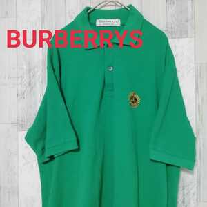 バーバリー　BURBERRY　半袖 ポロシャツ　９０Ｓ　アースカラー　刺繍