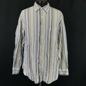 J.CREW★長袖シャツ【Mens size -M/white×blue/ストライプ】Tops/Shirts◆BH56