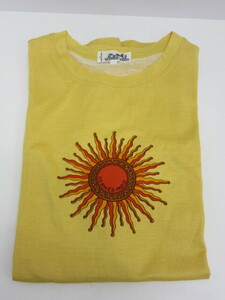 ブランド祭 HERMES エルメス 太陽神 半袖 Tシャツ 綿100％ イエロー イタリア製 レディース 