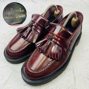 【廃盤】ローク Loake ドクターマーチン Dr.Martens エイドリアン イングランド 赤茶 バーガンディ 5 24cm タッセル スタイリッシュ 定番