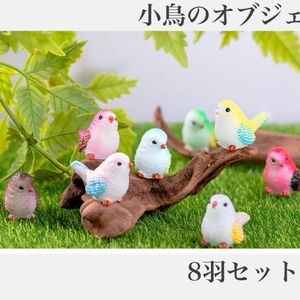 小鳥 8羽 ガーデニング オブジェ 置物 鳥 ガーデンオーナメント 可愛い　小さい　癒し　