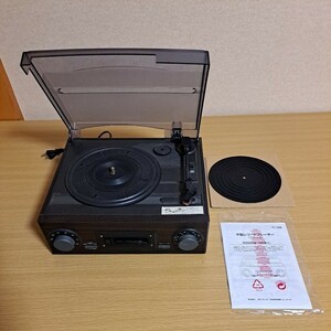 木製レコードプレーヤー TT-1668 レコード テープ ラジオ 動作確認済み