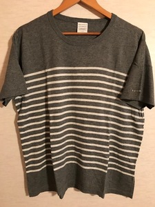 VICTIM S/S CASHMERE BORDER KNIT カシミアニット Tシャツ グレー XL ボーダー ヴィクティム グラム シャペル レアセル 下鳥 安田美沙子