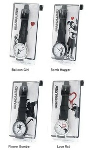 アート 腕時計 BRANDALISED バンクシー 全シリーズ 4点セット 新品 ブランド 丸形 ジェンダーレス おしゃれ 日本製ムーブメント