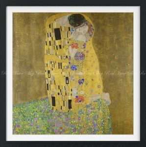 【フルサイズ版／額縁印刷】グスタフ・クリムト 接吻 1907-08年 The Kiss オーストリア・ギャラリー 壁紙ポスター 594×599mm 003SGF1