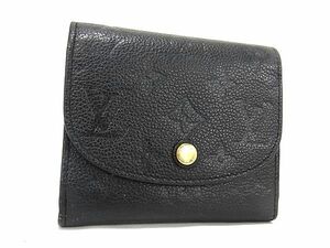 1円 ■美品■ LOUIS VUITTON ルイヴィトン M64148 モノグラムアンプラント ポルトフォイユ アリアンヌ 三つ折り 財布 ブラック系 BI1847