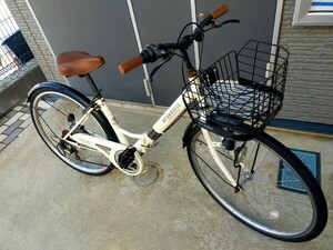 東京池袋　折り畳み自転車 26インチ６段変速付き・肉厚チューブ マイパラス MC507 VALORE (ホワイト) 　発送不可