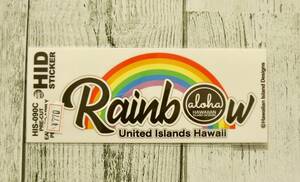 ★ハワイアン雑貨★HAWAII ステッカー／Rainbow／ハワイ／シール／デカール／レインボー ／HID／クリア＜HIS-090＞