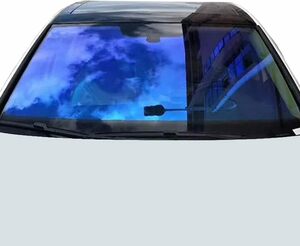 ブルー 100cm300cm 【Sunice】車 カメレオンフィルム フロントガラス 虹色 車検対応 オーロラフィルム ブルー お