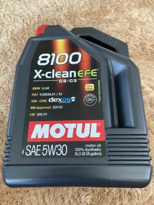新品未開封　MOTUL モチュール X-clean EFE 100%syntheticエンジンオイル SAE5w30 5L