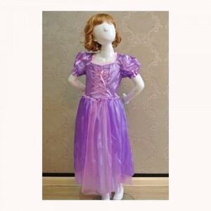 お姫様 ドレス かわいい ワンピース プリンセス 紫 L(125-140cm) コスプレ 衣装 イベント