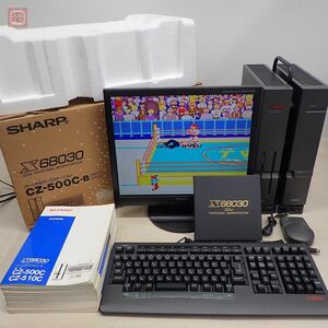 1円〜 オーバーホール済 SHARP X68030 (CZ-500C-B)本体 コプロ・キーボード・マウス・システムディスク・箱説付 シャープ【60