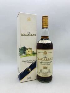 【未開栓】THE MACALLAN ザ マッカラン1972オールドボトル18年 スコッチウイスキー 750ml 43% 古酒 希少 レア 箱付き WH24913