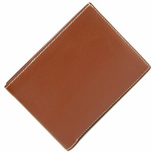 エルメス 二つ折り財布 MC3 タレス ブラウン レザー □J刻印 2006年製造 中古 コンパクトウォレット 財布 メンズ