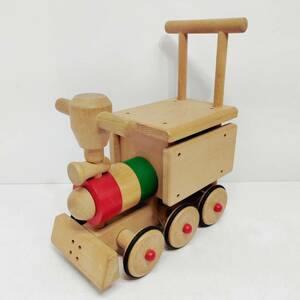●汽笛のなる汽車 木製 乗用玩具 木のおもちゃ キッズ 幼児 知育玩具 電車 列車 こども L884