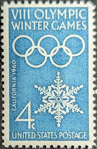 【外国切手】 アメリカ合衆国 1960年02月18日 発行 冬季オリンピック - アメリカ、スコーバレー 未使用