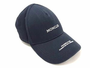 1円 ■美品■ MONCLER モンクレール コットン100% ベースボールキャップ 帽子 レディース メンズ ネイビー系 AX1511