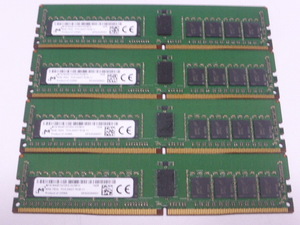メモリ サーバーパソコン用 Micron DDR4-2400 (PC4-19200) ECC Registered 8GBx4枚 合計32GB 起動確認済です MTA18ASF1G72PZ-2G3B1II①