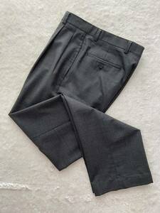 Brooks Brothers size30 春夏 グレンチェック柄 ウールスラックス メンズ グレー ブラック ブルックスブラザーズ パンツ ツータック