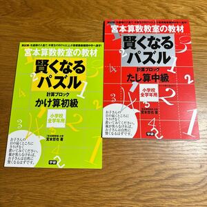 【小学校全学年用】宮本算数教室の教材◆賢くなるパズル◆たし算中級◆かけ算初級◆2冊セット