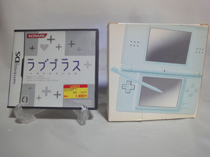 【NINTENDO：DS-Lite】任天堂「DS-Lite アイスブルー」＋ゲームソフト「ラブプラス」【中古・使用・保管品】