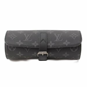 【ルイヴィトン】Louis Vuitton モノグラムエクリプス エテュイ 3 モントル 時計 ウォッチケース ブラック【中古】204941