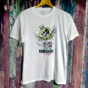 送込　NIRVANA　ニルヴァーナ　IN UTERO　子宮内　半袖Tシャツ　白　Mサイズ