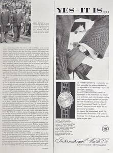 稀少・広告！1960年IWC 時計広告/International Watch Co./automatic/H