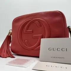 【美品✨】GUCCI グッチ　ソーホー　ショルダーバッグ　ピンク　レザー