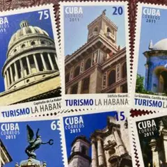 52439セール現品限り　外国切手未使用　キューバ発行建築物6種揃観光