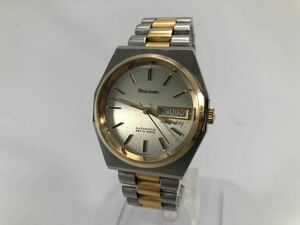 【稼働品!!】ブローバ オートマチック デュアルデイ・コンビカラー[BULOVA AUTOMATIC dual day]自動巻き式メンズ腕時計【中古品】