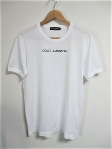 ☆DOLCE&GABBANA ドルチェアンドガッバーナ ドルガバ プリント ロゴ Tシャツ 半袖 /メンズ/44☆ホワイト