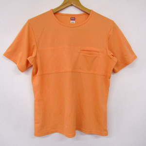 ミズノ 半袖Tシャツ 無地 胸ポケット アウトドアウエア ベルグ レディース Mサイズ オレンジ Mizuno