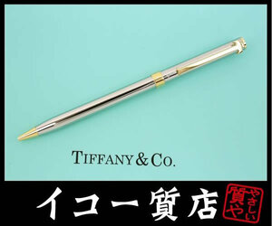 イコー質店　ティファニー　★希少品　Tクリップ　ボールペン　ルテニウム×ゴールドプレイテッド　美品　RY6390