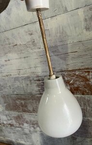 硝子 ガラス ランプ シェード 照明 昭和レトロ 電球 エジソン球 真鍮