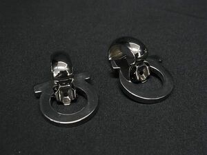 1円 ■美品■ Salvatore Ferragamo フェラガモ ガンチーニ クリップ式 イヤリング アクセサリー レディース シルバー系 AW4014