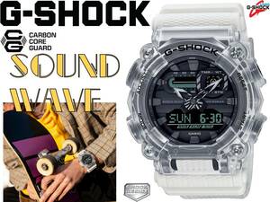 新品 国内正規 カシオ Ｇ‐SHOCK GA-900SKL-7AJF Sound Wave Series サウンドウエーブ クリア スケルトン カーボンコアガード デジアナ